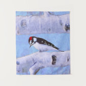 Tenture Peinture Downy Woodpecker - Art original pour oise (Devant)