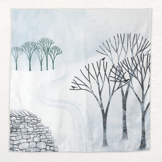 Tenture Peinture du paysage de neige en hiver