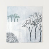 Tenture Peinture du paysage de neige en hiver (Devant)