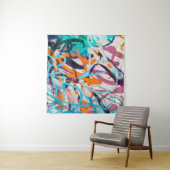 Tenture Peinture endommagée en béton, patinée, murale usée (En situation (horizontale))