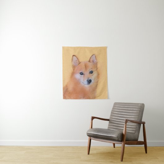 Tenture Peinture finlandaise Spitz - Jote Original Chien A (En situation)