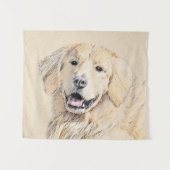 Tenture Peinture Golden Retriever - Joli art original chie (Devant (Horizontal))