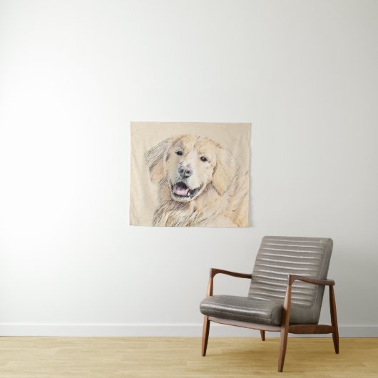 Tenture Peinture Golden Retriever - Joli art original chie (En situation (horizontale))