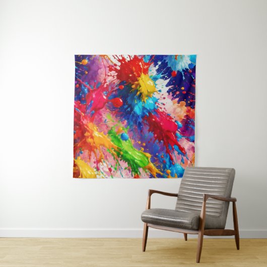 Tenture Peinture humide colorée design (En situation (horizontale))