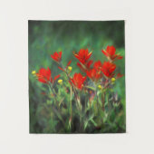 Tenture Peinture indienne de pinceau - Art Fleur original (Devant)