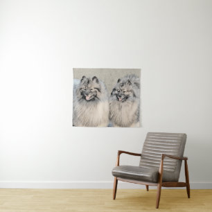 Tenture Peinture Keeshond Brothers - Art Chien original