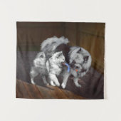 Tenture Peinture Keeshond Playtime - Jolie art original ch (Devant (Horizontal))