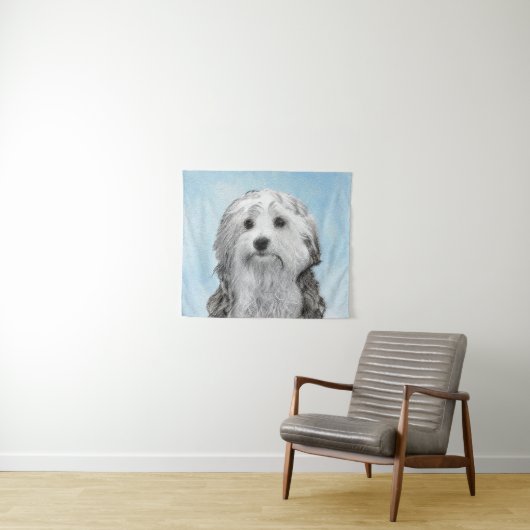 Tenture Peinture Lowchen - Art de chien original mignon (En situation (horizontale))