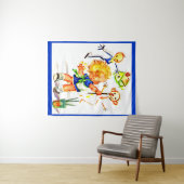 Tenture peinture mignonne de petite fille sur le mur (En situation (horizontale))