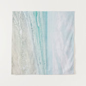 Tenture Peinture Ocean Waves Aqua Aquarelle bleu clair (Devant (Horizontal))