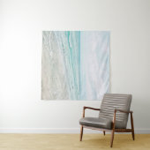 Tenture Peinture Ocean Waves Aqua Aquarelle bleu clair (En situation (horizontale))