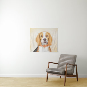 Tenture Peinture originale de chien Beagle Hound Art anima