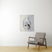 Tenture Peinture originale de chiot Keeshond endormi (En situation)