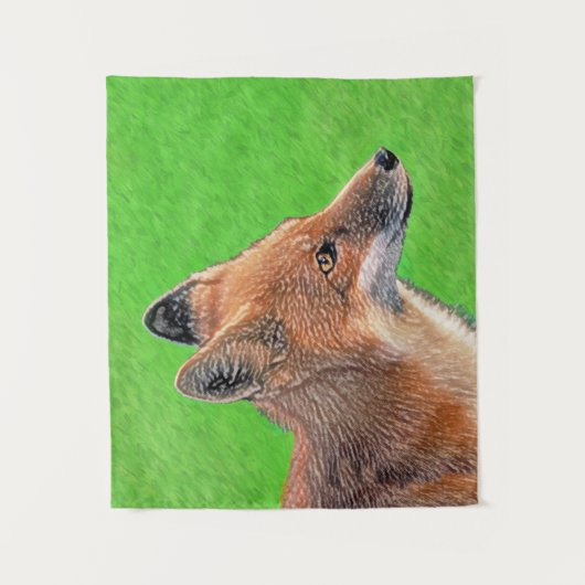 Tenture Peinture Red Fox - Art original de la faune (Devant)