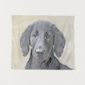 Tenture Peinture Retriever à revêtement plat - Art Chien o (Devant (Horizontal))