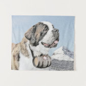 Tenture Peinture Saint Bernard - Cute Original Chien Art (Devant (Horizontal))