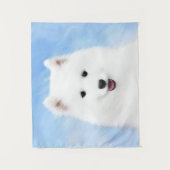 Tenture Peinture Samoyed Puppy - Jolie Art Original Chien (Devant)