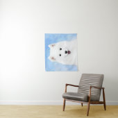 Tenture Peinture Samoyed Puppy - Jolie Art Original Chien (En situation)