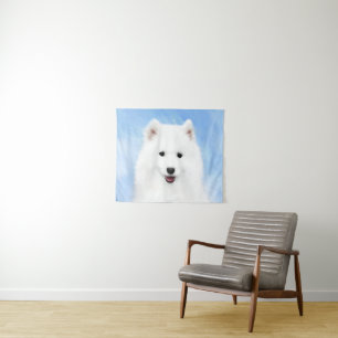Tenture Peinture Samoyed Puppy - Jolie Art Original Chien