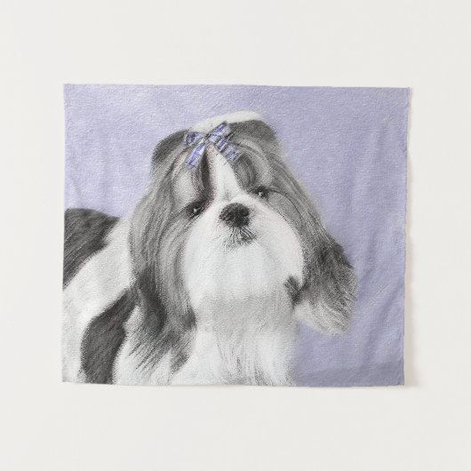 Tenture Peinture Shih Tzu - Cute Original Chien Art (Devant (Horizontal))