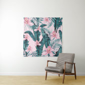 Tenture Peinture tropicale, palme, feuille de bananier (En situation)