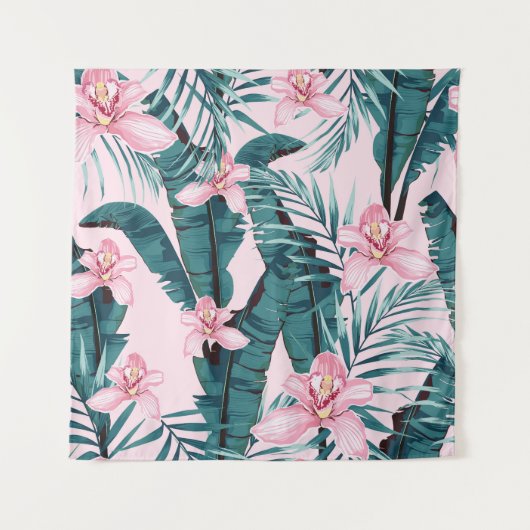 Tenture Peinture tropicale, palme, feuille de bananier (Devant)