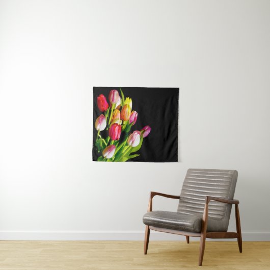 Tenture Peinture Tulip - Art Fleur original (En situation (horizontale))