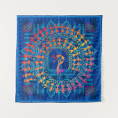 Tenture Peinture Warli - main dessinée traditionnelle l'An (Devant (Horizontal))