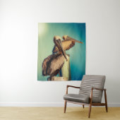 Tenture Pélicans à l'aube (En situation)