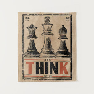 Tenture Pensez à Chess Art Vintage Stratégie de Wabi Sab