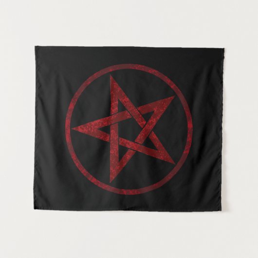 Tenture Pentagram Red Devil (Devant (Horizontal))