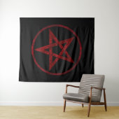 Tenture Pentagram Red Devil (En situation (horizontale))