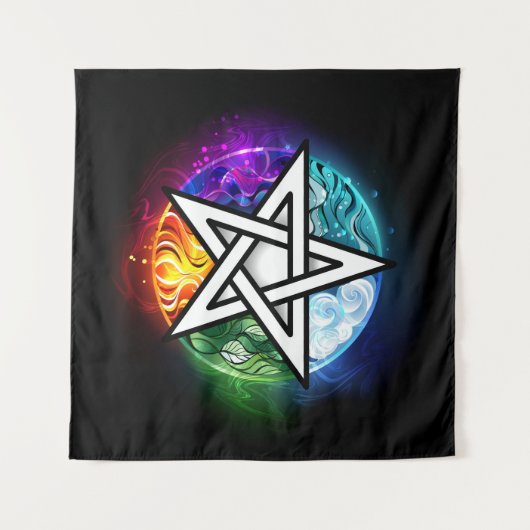 Tenture pentagramme du Wiccan (Devant (Horizontal))