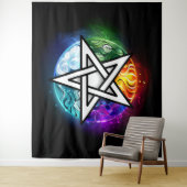 Tenture pentagramme du Wiccan (En situation)