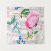 Tenture Peonies and forget-me-nots. Seamless backgroundart (Devant (Horizontal))