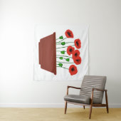 Tenture Pépites rouges dans un planteur en terre cuite (En situation (horizontale))