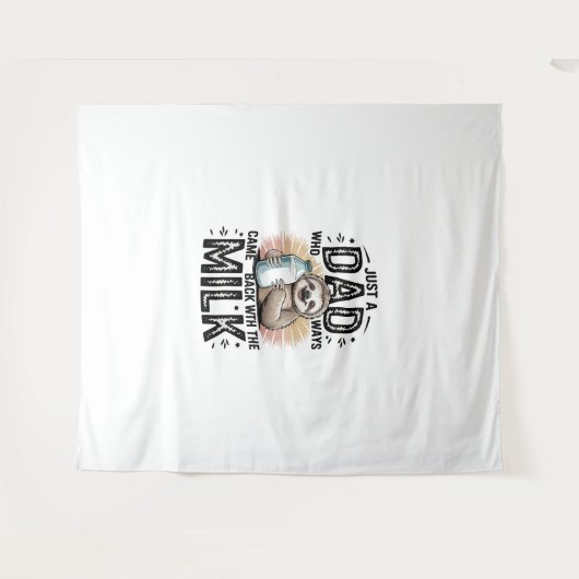 Tenture père et fils avec le lait paresseux design graphiq (Devant (Horizontal))