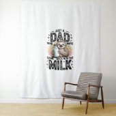 Tenture père et fils avec le lait paresseux design graphiq (En situation)