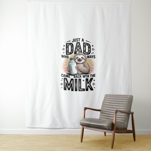 Tenture père et fils avec le lait paresseux design graphiq (En situation)