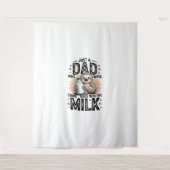 Tenture père et fils avec le lait paresseux design graphiq (Devant)