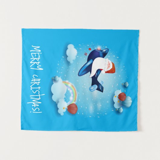 Tenture Père Noël arrive (Devant (Horizontal))