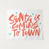 Tenture Père Noël arrive à Town Holiday Design (Devant (Horizontal))