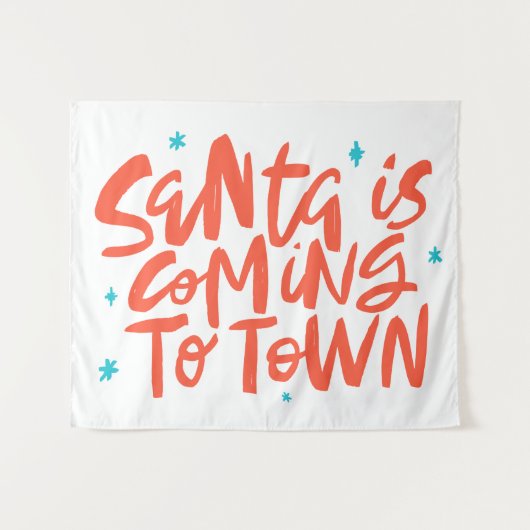 Tenture Père Noël arrive à Town Holiday Design (Devant (Horizontal))