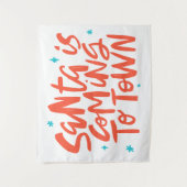 Tenture Père Noël arrive à Town Holiday Design (Devant)