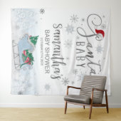 Tenture Père Noël Baby Christmas Boy Baby shower Backdrop (En situation (horizontale))