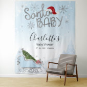 Tenture Père Noël Baby Christmas Boy Baby shower Backdrop (En situation)