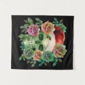 TENTURE PÈRE NOËL DRÔLE CRÂNE VERT ET FLORAL NOËL (Devant (Horizontal))