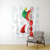 Tenture Père Noël et Elf Cute et drôle Caractères Pékin (En situation)