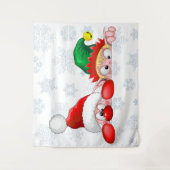 Tenture Père Noël et Elf Cute et drôle Caractères Pékin (Devant)