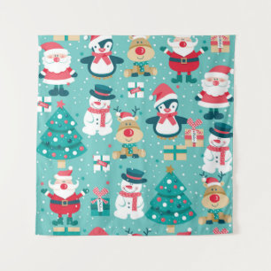 Tenture Père Noël Motif Vintage de Noël